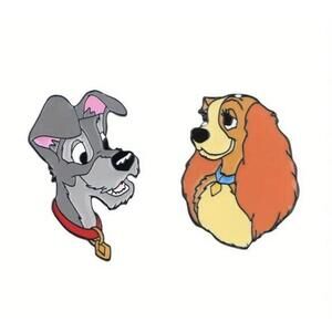 Enamel Pin Set Disney Lady And The Tramp Dog Fantasy Pins Kawaii